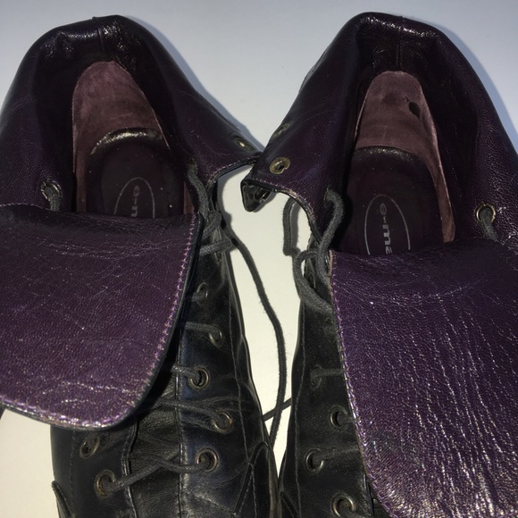 E-mail Women US 7 UK 5 Black Leather Lace-Up Boots - Picture 10 of 12